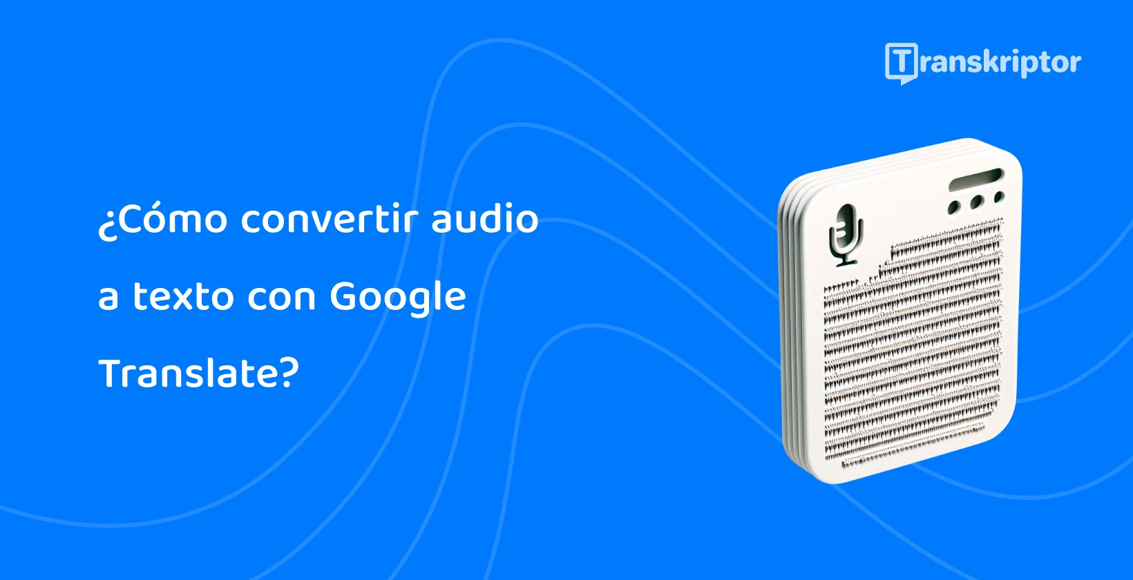 Ilustración de un archivo de audio en un dispositivo, que muestra la función de Google Translate para convertir voz en texto de manera eficiente.