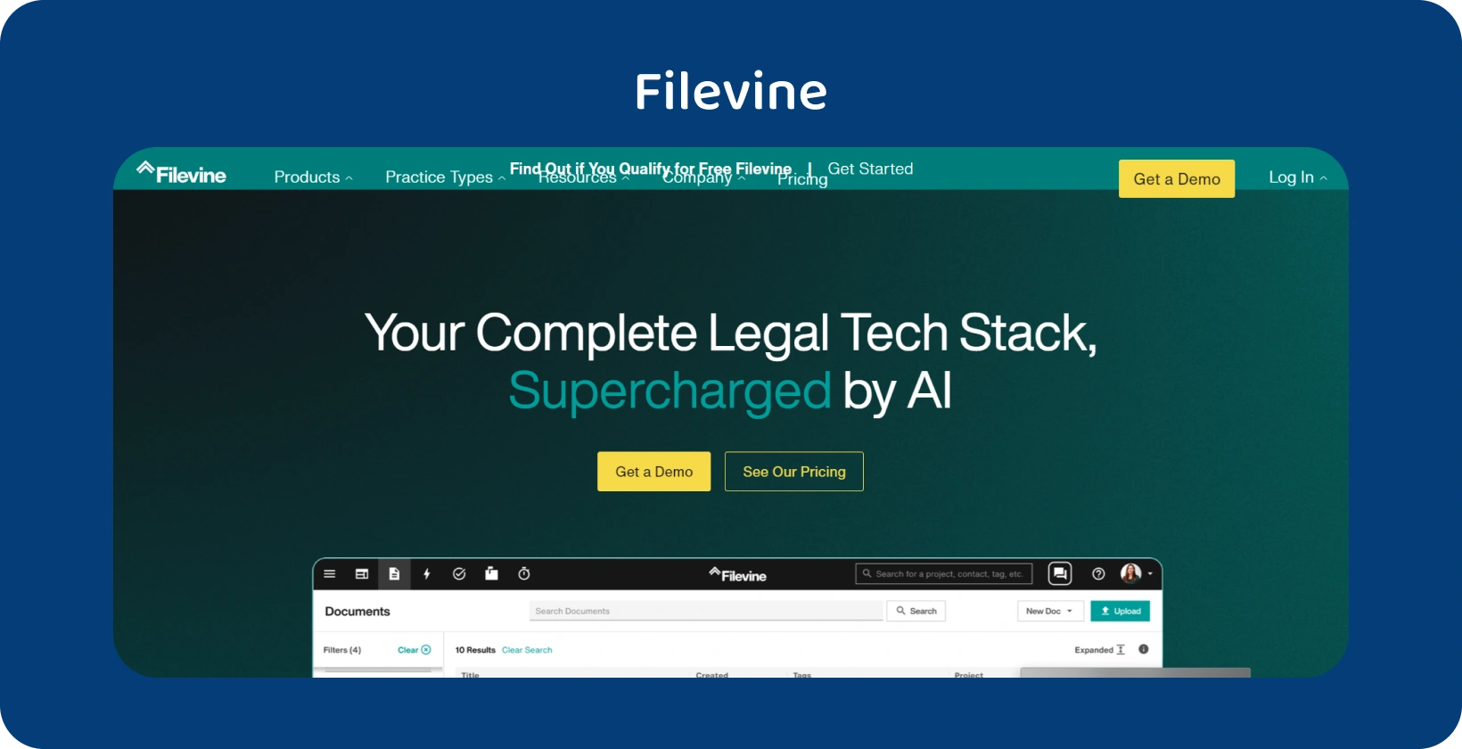 Tutustu Filevine AI-pohjaiseen lakitekniikkaan, joka parantaa ylivoimaista tietueiden hallintaa, tehokkuutta ja organisointia.
