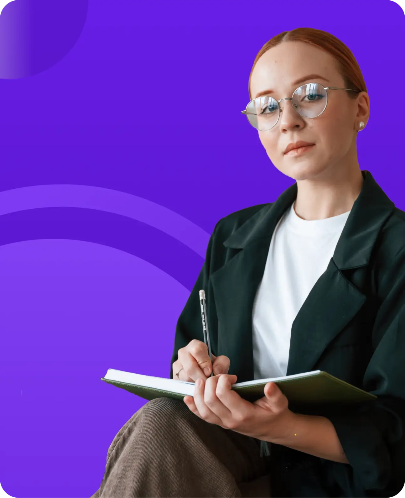 Psychologist using AI transcription to document client sessions with secure recordings, progress tracking, and automated summaries.