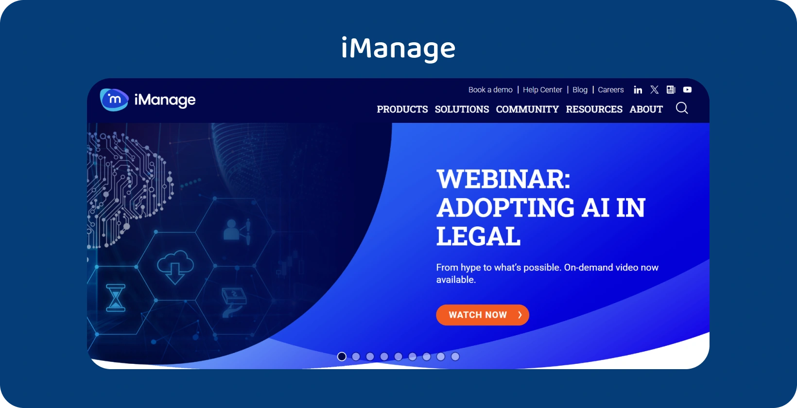 Plate-forme iManage qui améliore la gestion sophistiquée des dossiers juridiques et les processus d’automatisation transparents.