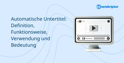 Informatives visuelles Bild der automatischen Untertitelung, das einen Computermonitor mit einer Videoschnittstelle zeigt.