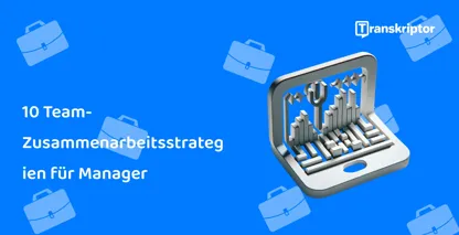 Strategien für die Zusammenarbeit im Team, visualisiert mit Schlüsseln und Aktentaschen auf einem Laptop.