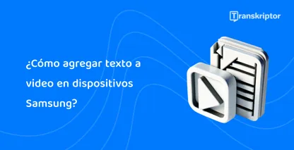 Iconos 3D de texto y vídeo en la pantalla de un dispositivo Samsung para obtener tutoriales sobre cómo añadir subtítulos y títulos a los vídeos.