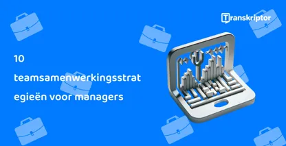 Strategieën voor teamsamenwerking gevisualiseerd met sleutels en aktetassen op een laptop.