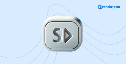 Veiledning for bruk av undertekster, med 'SD' avspillingsknappikon, for videotilgjengelighet.