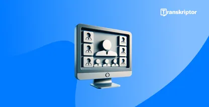 Nghi thức họp ảo được hiển thị với màn hình máy tính và biểu tượng người tham gia.