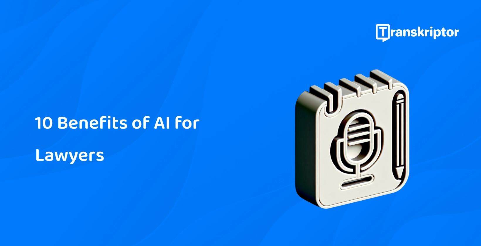 AI for lawyers enhances efficiency—symbolized by a microphone and gavel.