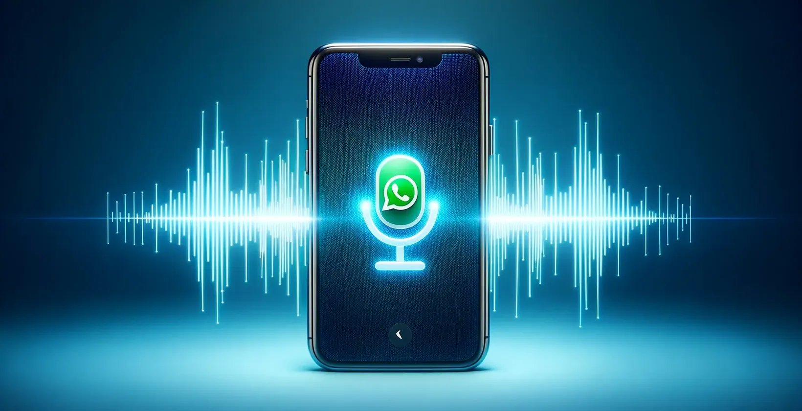 Attēls, kas attēlo WhatsApp@ balss izsaukuma ar diktēšanas funkciju koncepciju