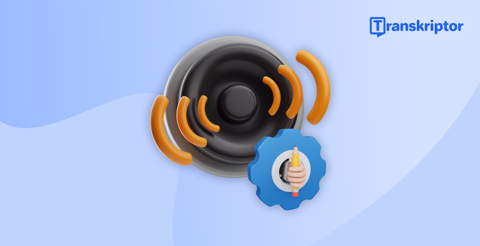 Audio visualization with comprehension elements showing active listening process and understanding indicators.