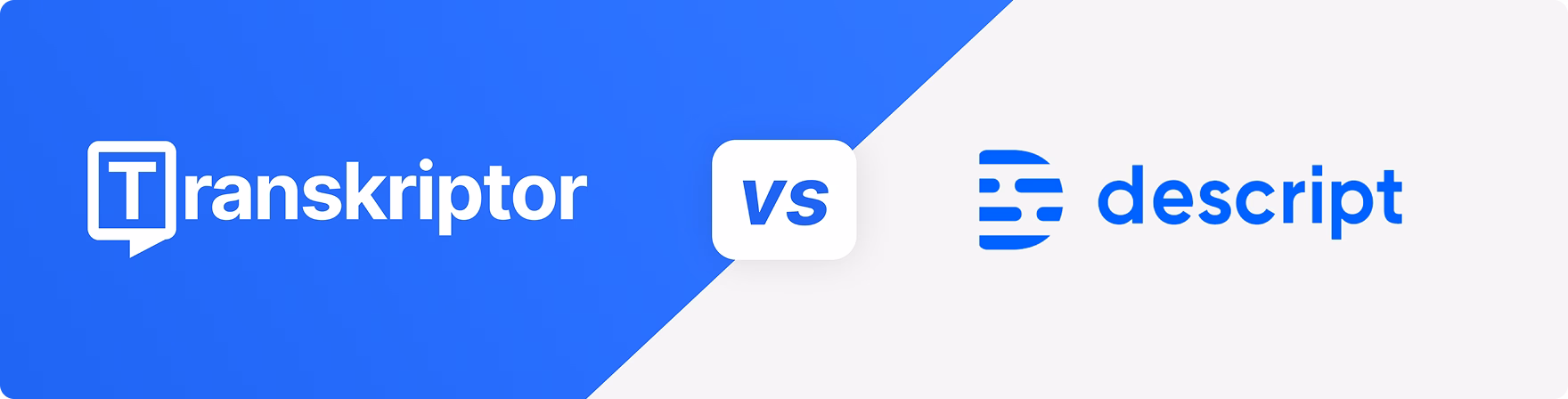 Transkriptor vs Descript karşılaştırma banner'ı.