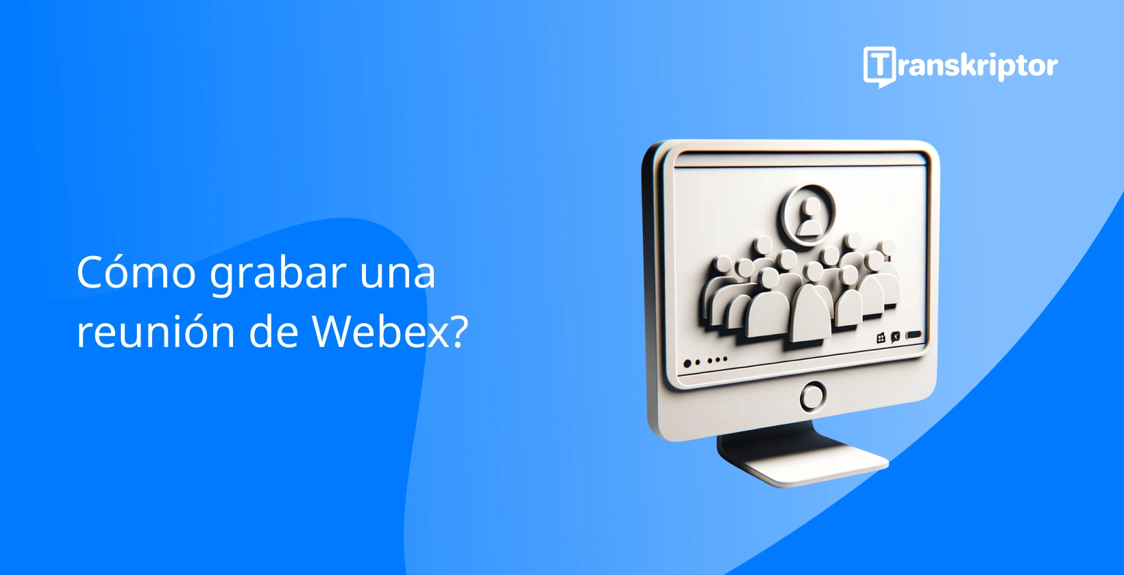Grabación de reuniones de Webex con un botón de reproducción y una interfaz de reunión.
