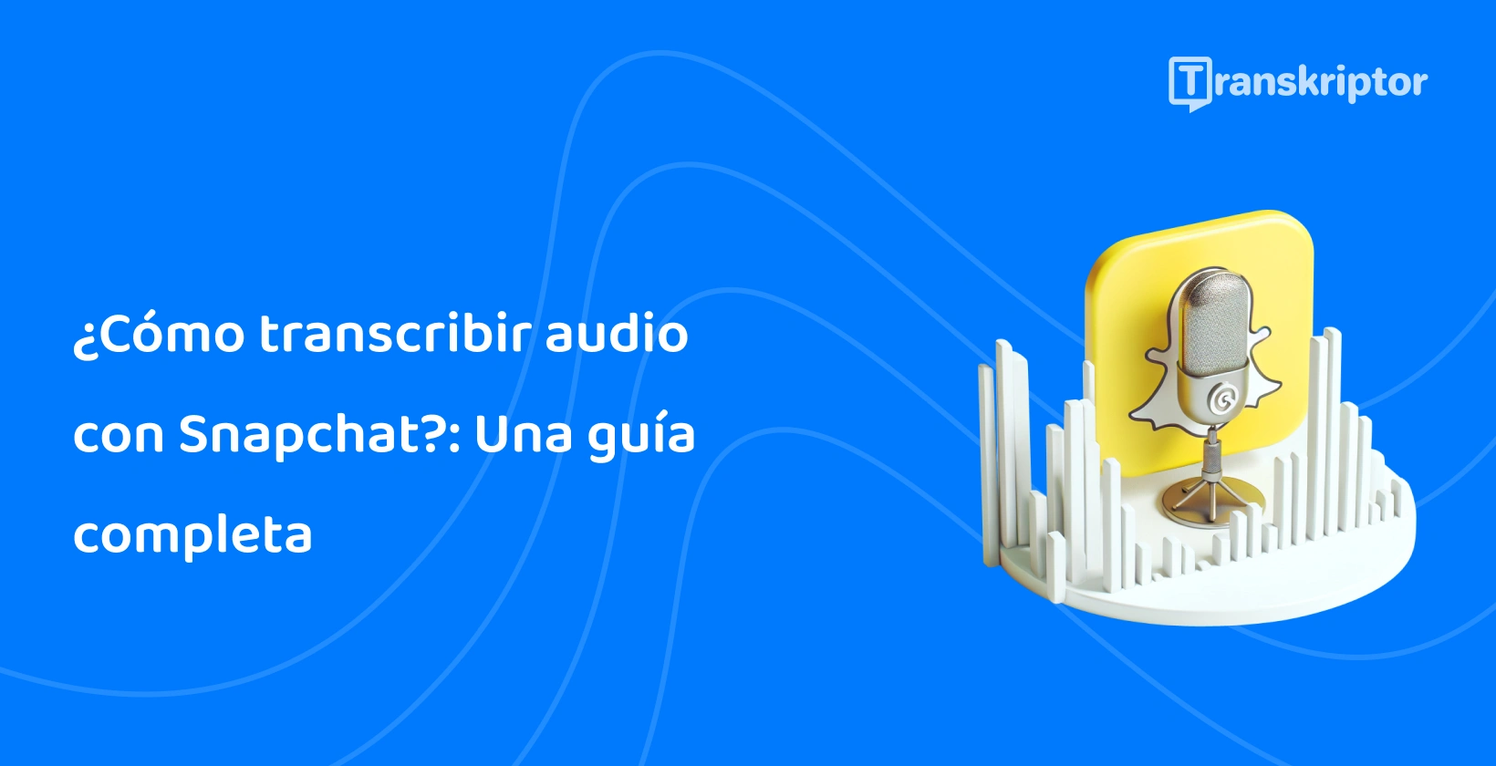 Icono de micrófono y fantasma de Snapchat que simboliza la guía de transcripción de audio de Transkriptor.