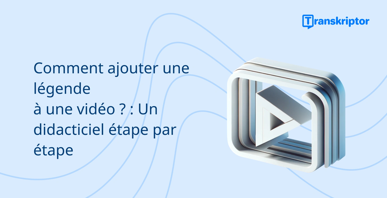 Bannière de tutoriel étape par étape sur l’ajout de sous-titres aux vidéos, avec une icône de bouton de lecture symbolisant le montage vidéo.