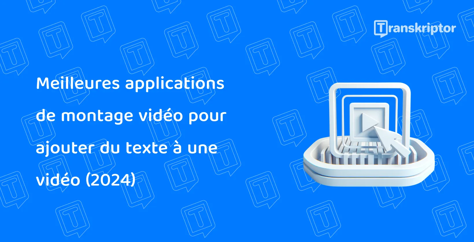 Illustration d’un bouton de lecture sur une icône vidéo dans un moniteur, symbolisant les meilleures applications pour ajouter du texte aux vidéos.