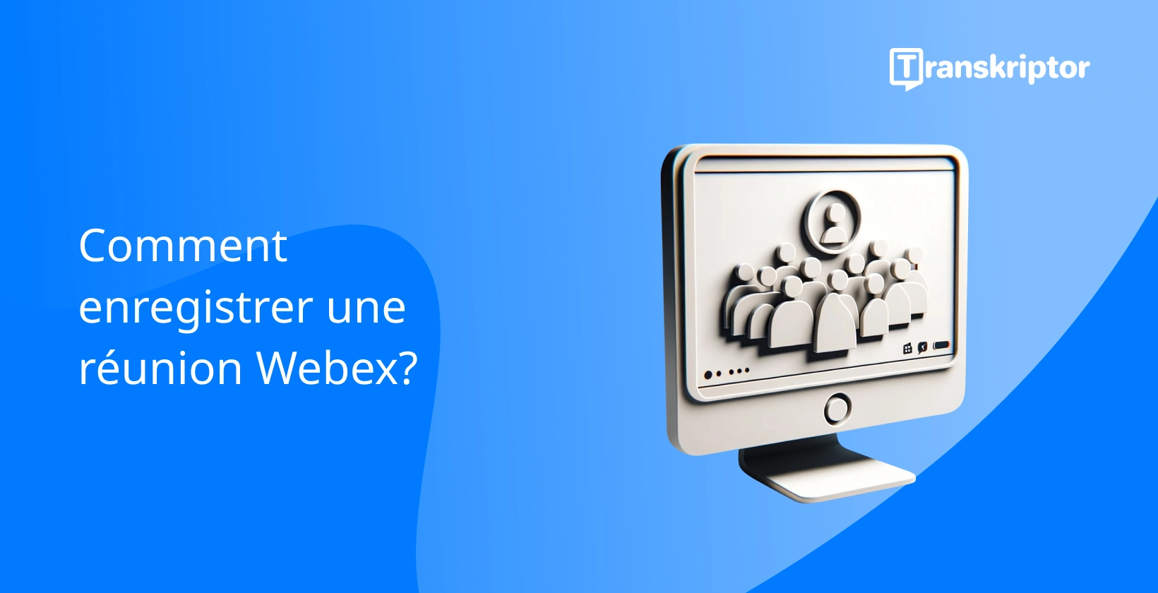 Enregistrement de réunions Webex avec un bouton de lecture et une interface de réunion.