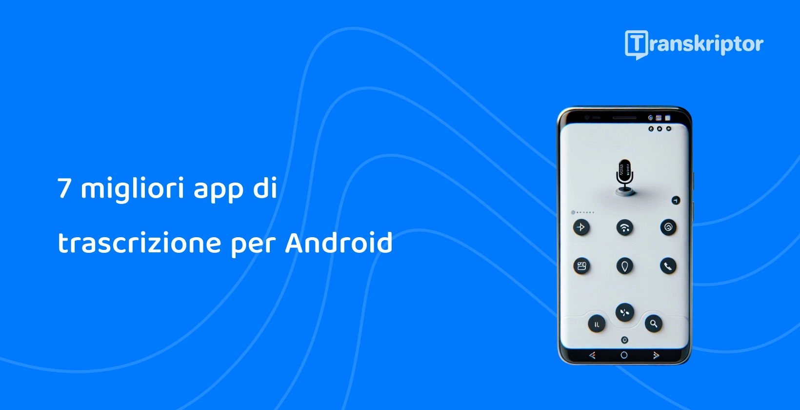 Telefono Android che visualizza il microfono per il riconoscimento vocale, che simboleggia le migliori app di trascrizione per Android.