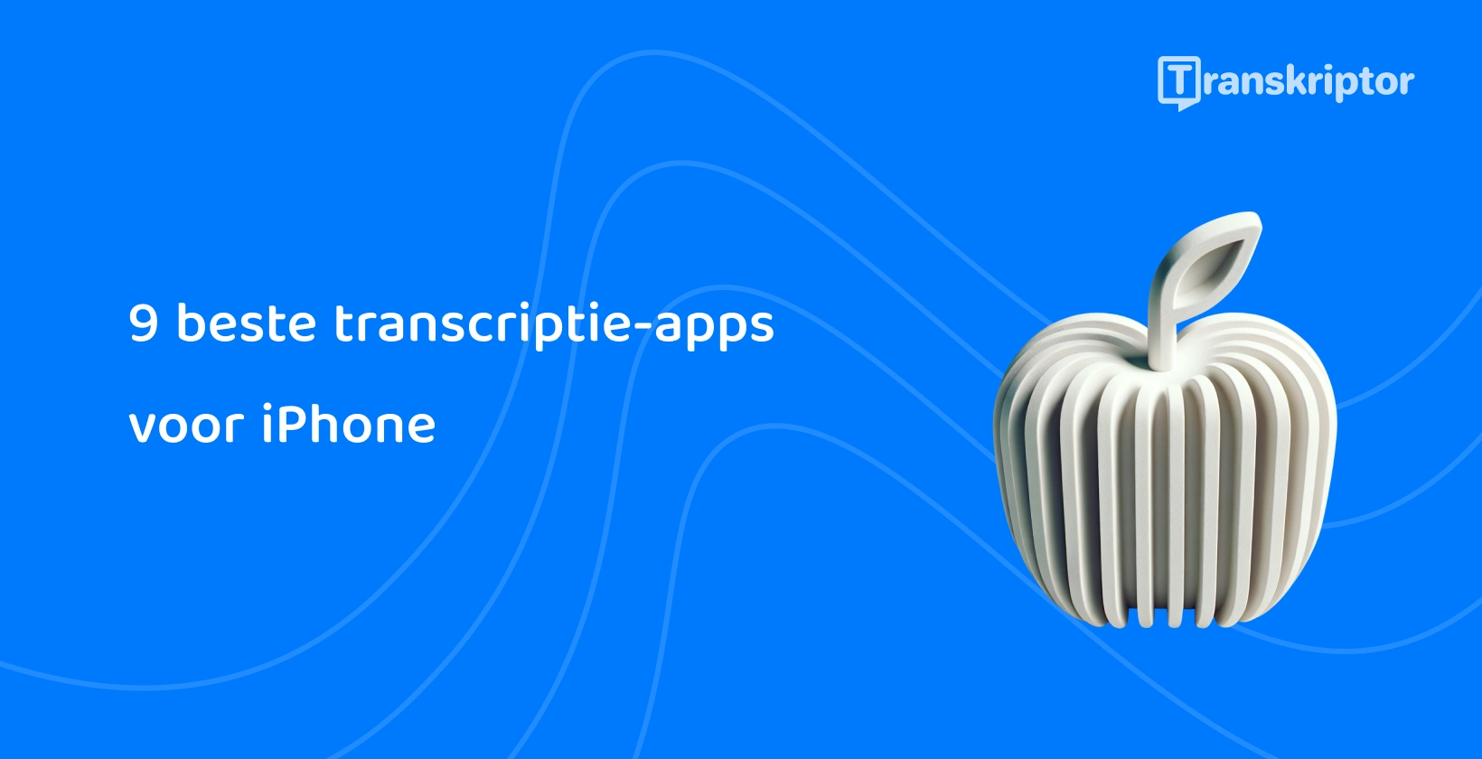Gestileerde appel met geluidsgolven vertegenwoordigt de beste transcriptie-apps die beschikbaar zijn voor iPhone gebruikers.