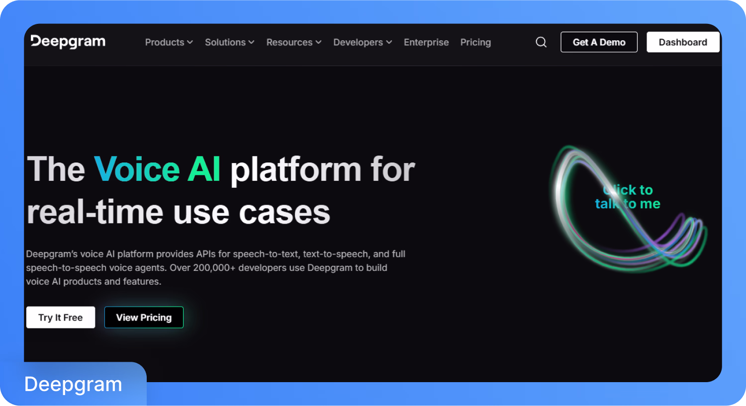 Deepgram'ın gerçek zamanlı konuşma işleme yetenekleriyle ses yapay zeka platform arayüzü