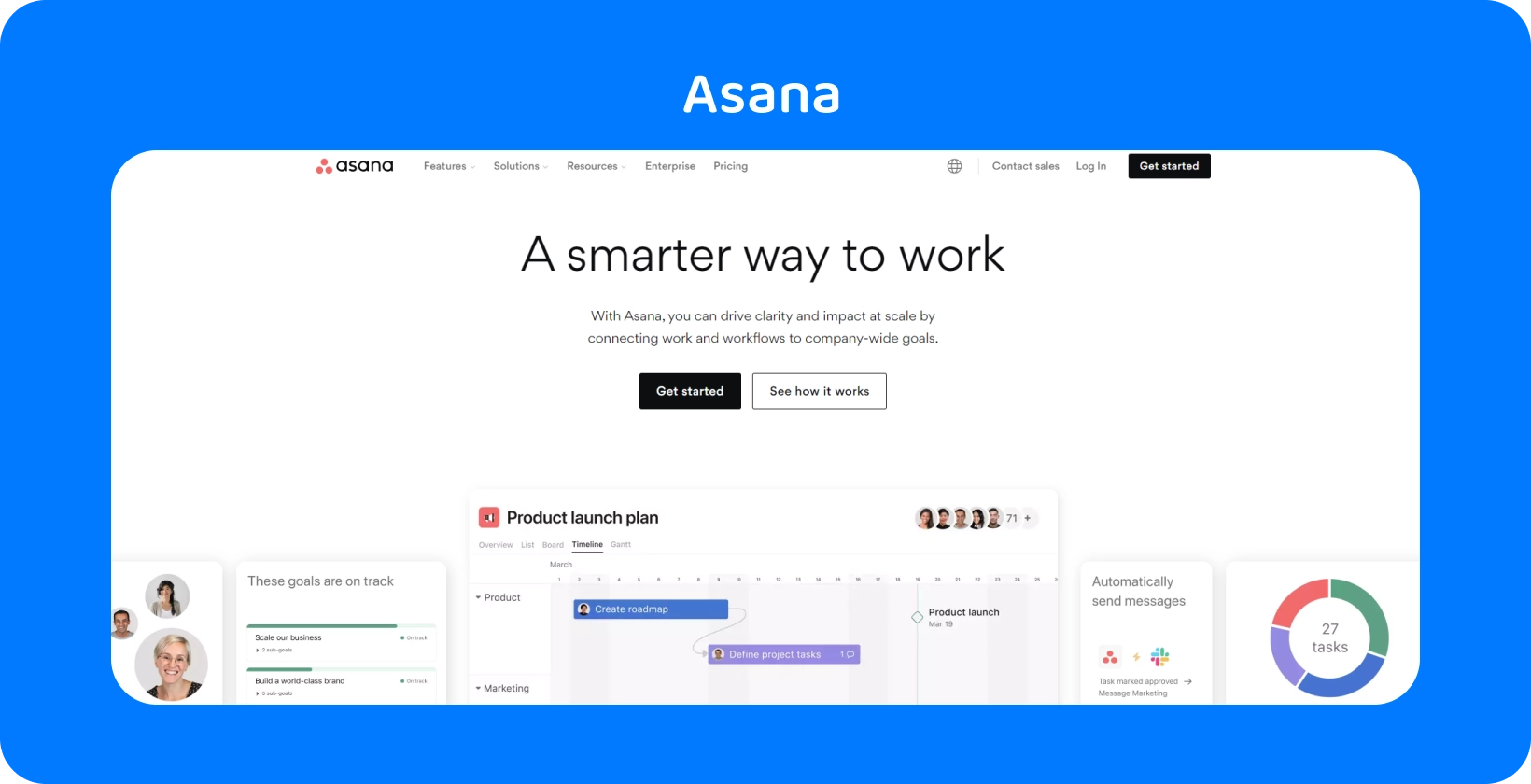 La interfaz de gestión de proyectos de Asana diseñada para la colaboración del equipo legal.