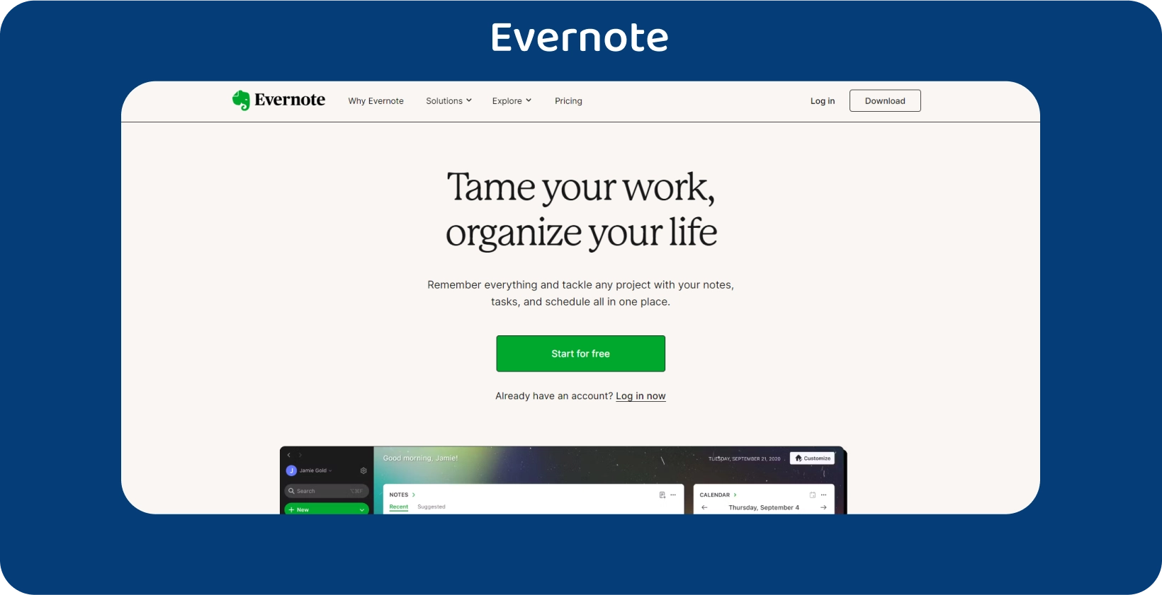 L’écran de prise de notes d’Evernote avec liste de tâches, rationalisant l’organisation des tâches.