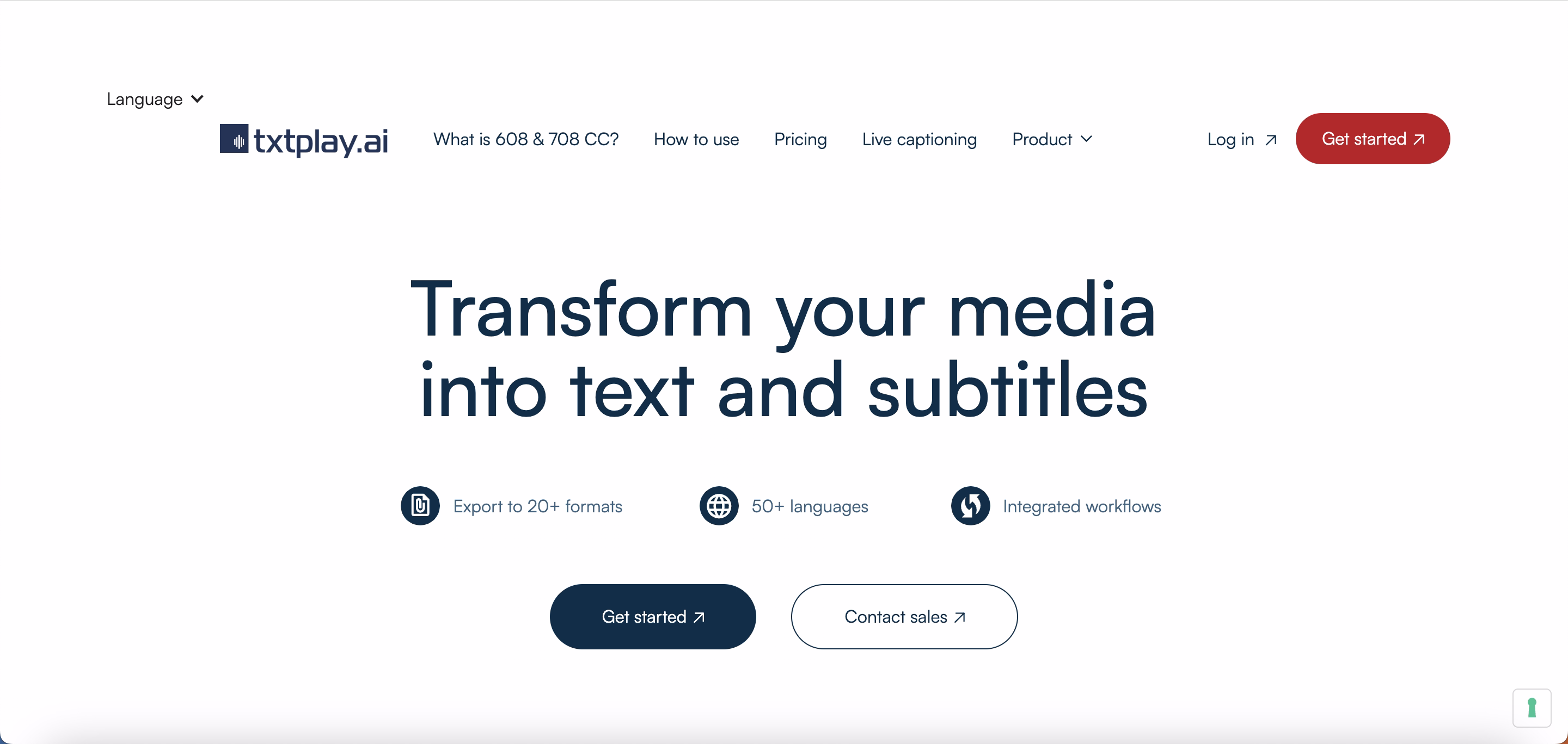 Txtplay.ai veb sajt koji prikazuje mogućnosti transformacije medija sa više formata za izvoz