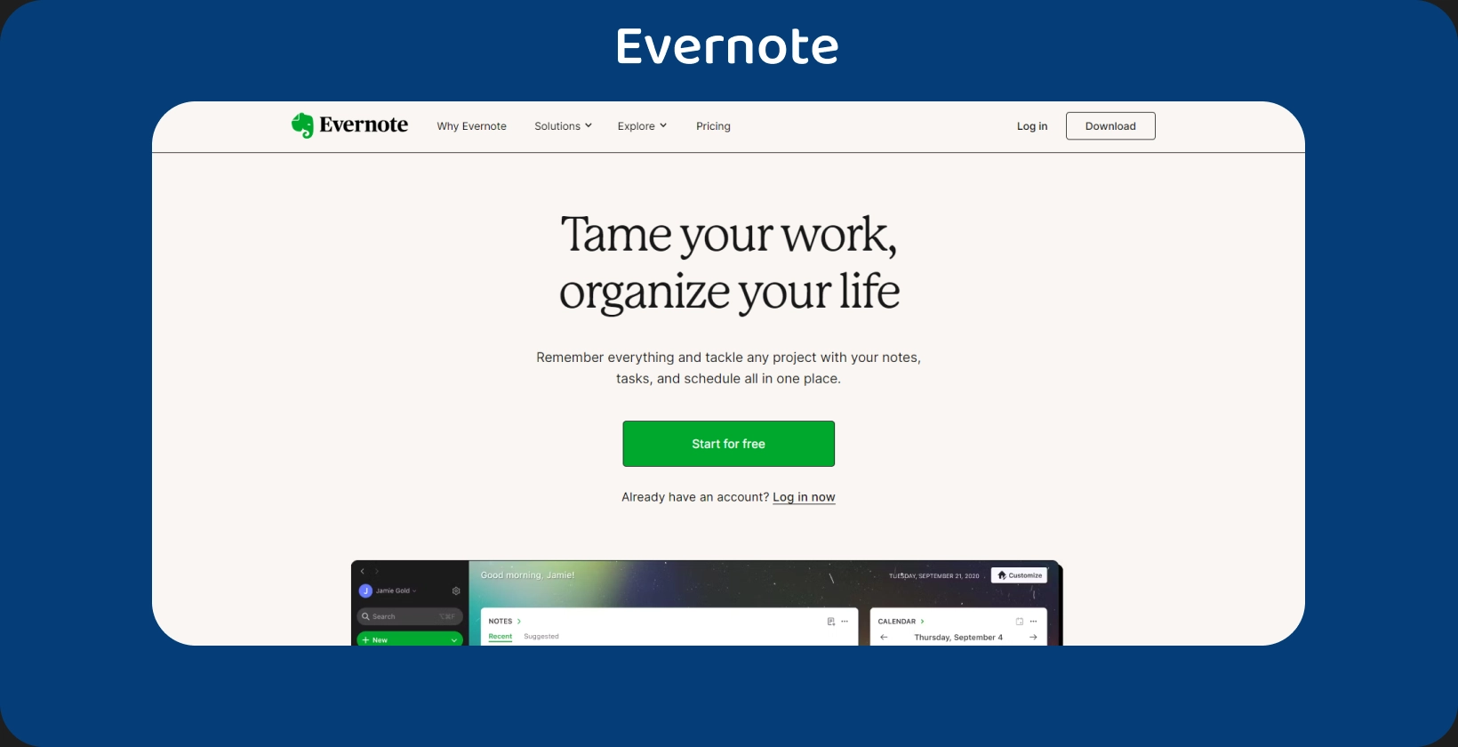 Evernote екран для нотаток зі списком справ, що спрощує організацію завдань.