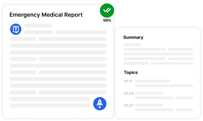 Досягайте 99% точності медичної документації за допомогою інструментів, адаптованих до медичних установ.