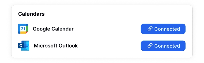 Peringkas mesyuarat berkuasa AI disegerakkan dengan Google dan Kalendar Outlook untuk mengautomasikan nota mesyuarat.