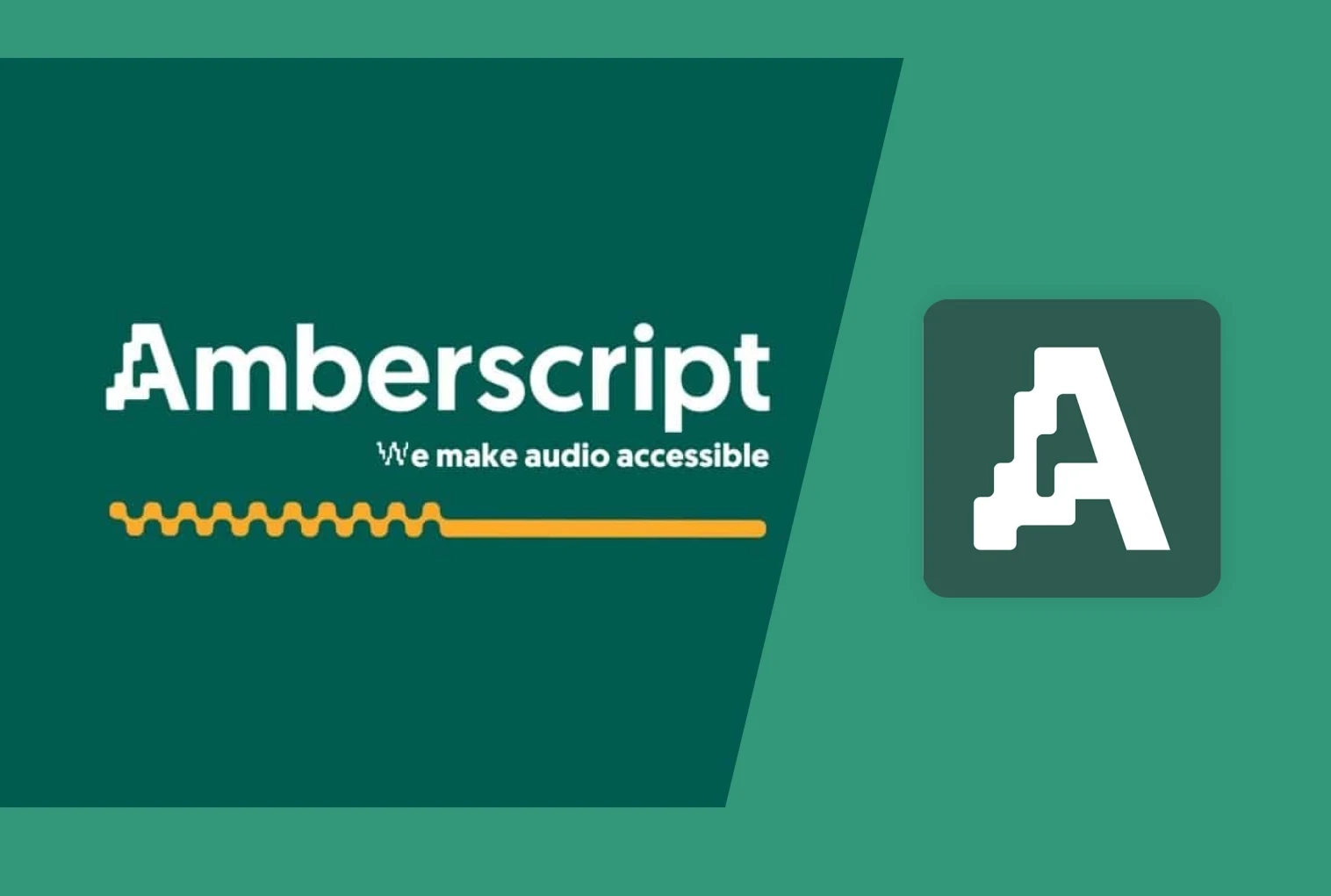 Amberscriptin logo, vaihtoehto johtavalle transkriptio- ja AI muistiinpanopalvelulle, Transkriptor.