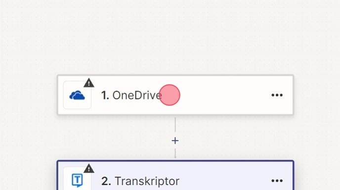 Configurarea unui pas care implică OneDrive în Zapier.