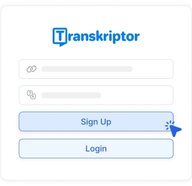 轻松创建一个 Transkriptor 帐户以立即开始录制和转录。