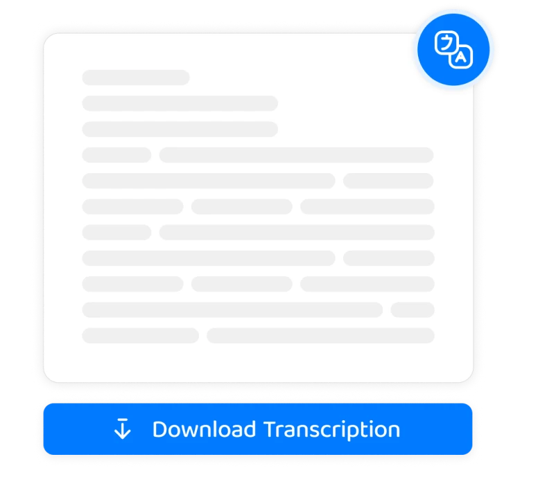 Opsi untuk mengunduh transkripsi teks akhir dari file ucapan.