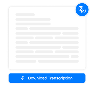 Ícone que representa a opção de baixar um arquivo de transcrição.