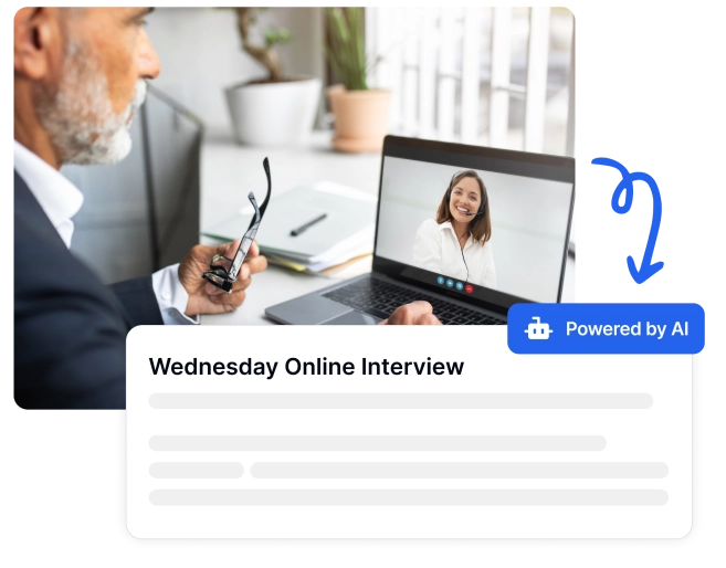 Imagem que descreve a transcrição sem esforço de entrevistas com ferramentas avançadas de AI.