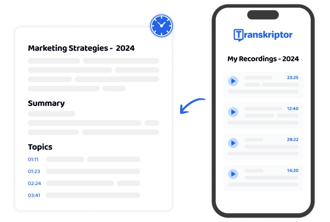 Receive lightning-fast transcriptions of voice recordings in any scenario.