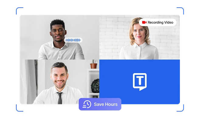 Автоматизиран запис на срещи с Transkriptor, спестяващ 20+ часа месечно чрез премахване на ръчното документиране и административната тежест.