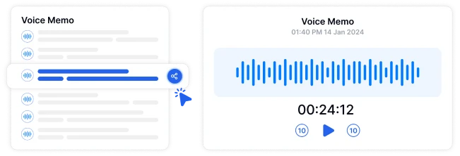 Dioptimumkan untuk Memo Suara iPhone, direka untuk transkripsi yang lancar dan cekap pada iOS.