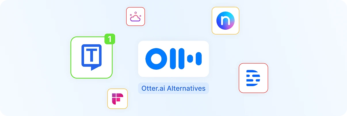 Alternative a Otter.ai inclusi vari loghi di strumenti di trascrizione.