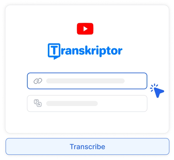 A text input field with the placeholder Paste YouTube Video Link for users to enter a video URL.