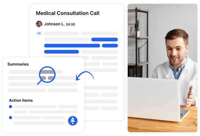 Безпечні та швидкі рішення для транскрипції, розроблені спеціально для медичних працівників.