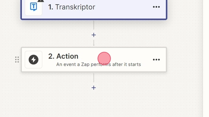 Menu déroulant pour sélectionner une action liée à Dropbox.