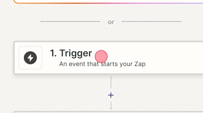 A dropdown menu for selecting a Zapier trigger.