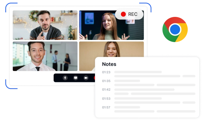 Imagem que descreve fluxos de trabalho simplificados com um assistente de entrevista com tecnologia AI.