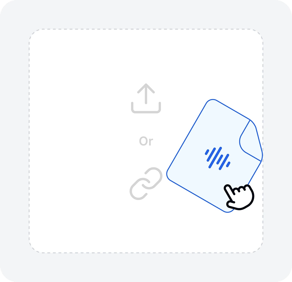 Сторінка завантаження для надсилання мовленнєвих файлів на транскрипцію.