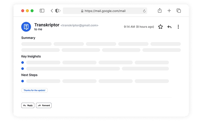 Google Meetのトランスクリプトの概要は、整理されたアクションアイテムと会議のドキュメントで75%の時間節約を示しています。