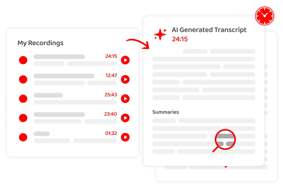 A service that records videos and provides transcription features.