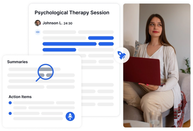 Перетворіть сеанси терапії за допомогою точних і безпечних транскрипцій.