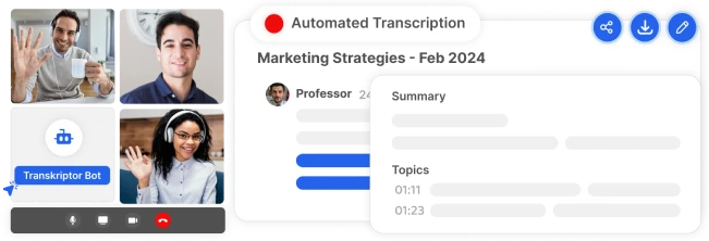 Transkriptor, a tool that enhances automation and efficiency through transcription services.