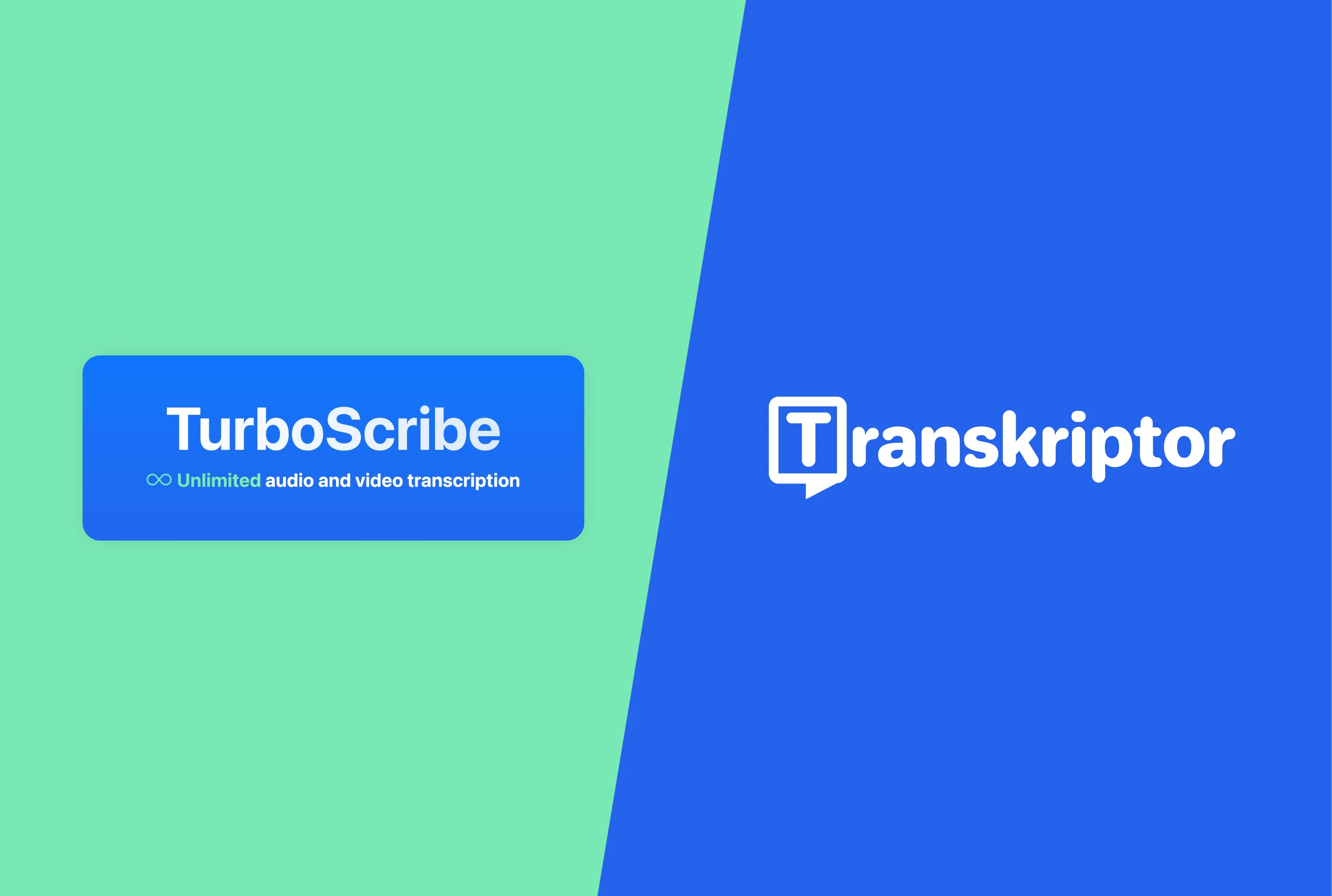 Comparação de recursos destacando as diferenças entre o Transkriptor e o Turboscribe.