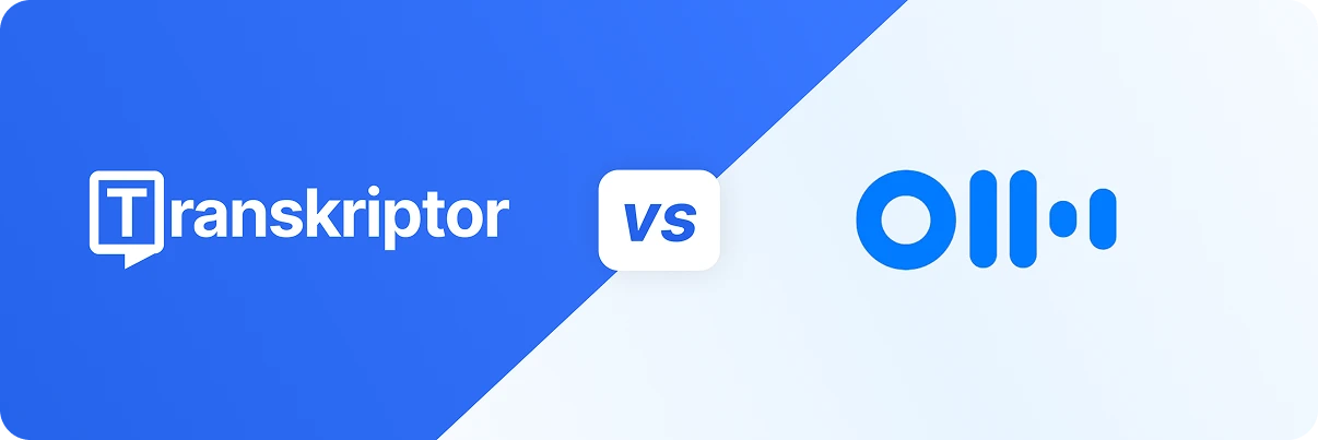 Графічне порівняння Transkriptor проти Otter.ai.